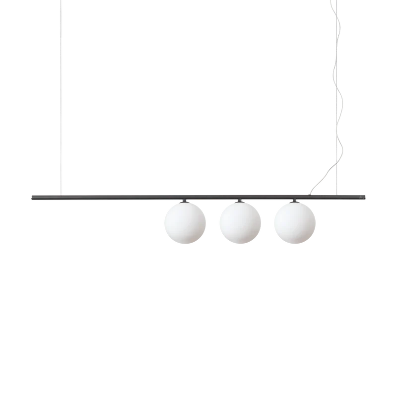 Lámpara colgante Ideal Lux Perline negro cristal 3 luces 120W 120,5cm