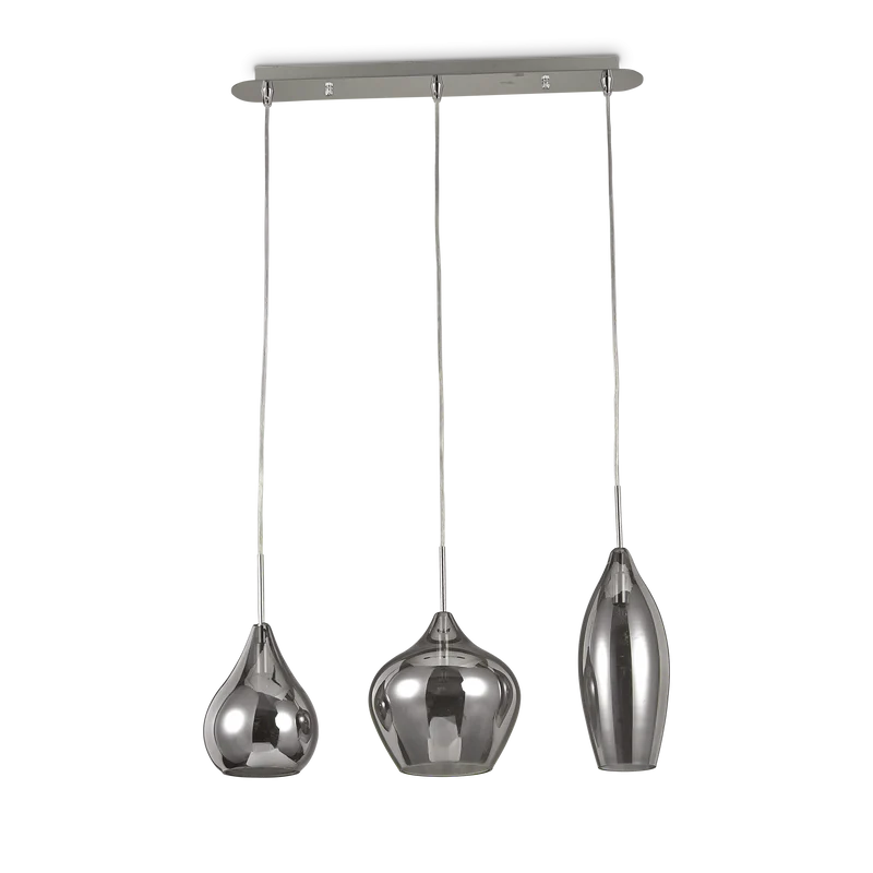 Lámpara colgante Ideal Lux Soft fumé cristal 3 luces 120W 60cm