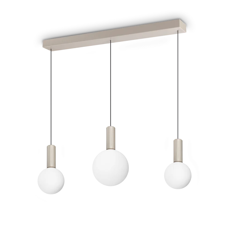 Lámpara colgante Ideal Lux Odeon blanco cristal LED 3 luces 20W 85cm