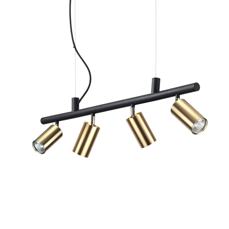 Lámpara colgante Ideal Lux Dynamite latón 4 luces 112W 76cm