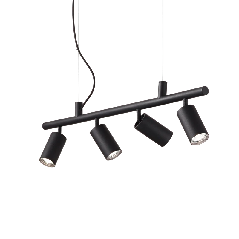 Lámpara colgante Ideal Lux Dynamite negro 4 luces 112W 76cm