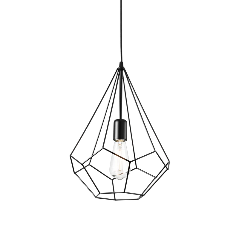 Lámpara colgante Ideal Lux Ampolla negro 60W Ø30cm