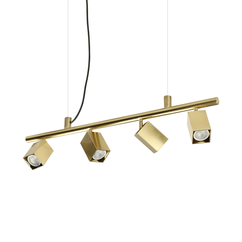 Lámpara colgante Ideal Lux Dynamite latón 4 luces 112W 76cm