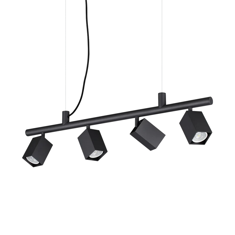 Lámpara colgante Ideal Lux Dynamite negro 4 luces 112W 76cm