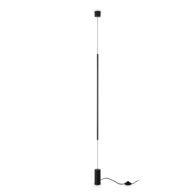 Lámpara de pie Ideal Lux Essence negro cristal LED 16,5W 3000K regulable 7m