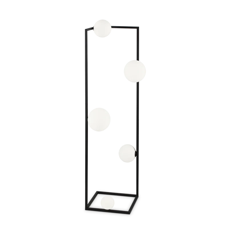Lámpara de pie Ideal Lux Angolo negro cristal 5 luces 140W 118cm