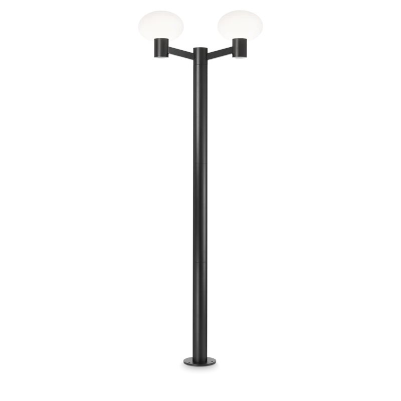 Farola de exterior Ideal Lux Clio negro 2 luces 84W IP44 197cm