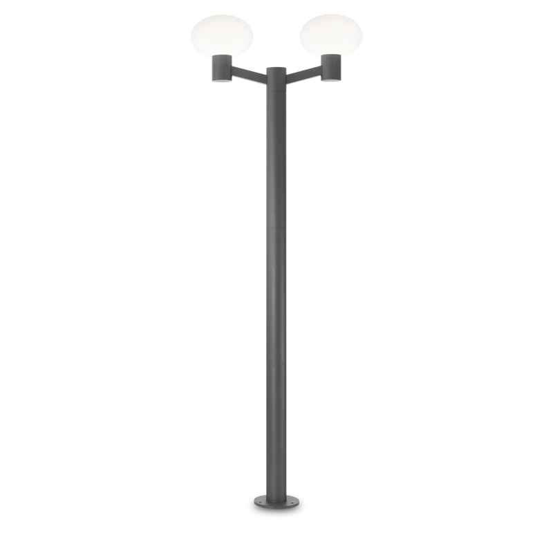 Farola de exterior Ideal Lux Clio antracita 2 luces 84W IP44 197cm