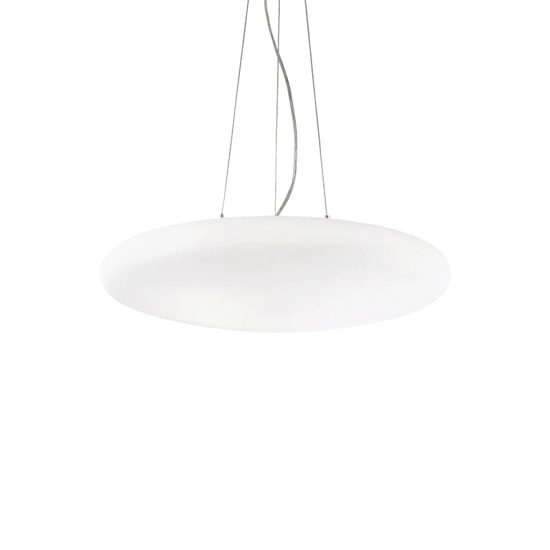 Lámpara colgante Ideal Lux Smarties blanco cristal 5 luces 210W Ø60cm