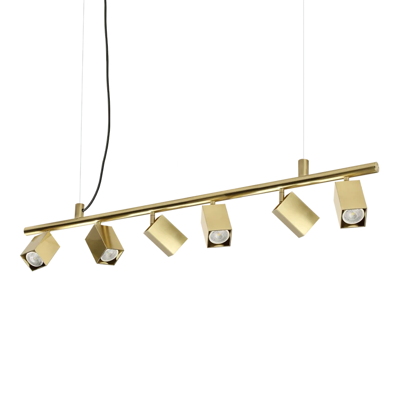 Lámpara colgante Ideal Lux Dynamite latón 6 luces 168W 115,5cm