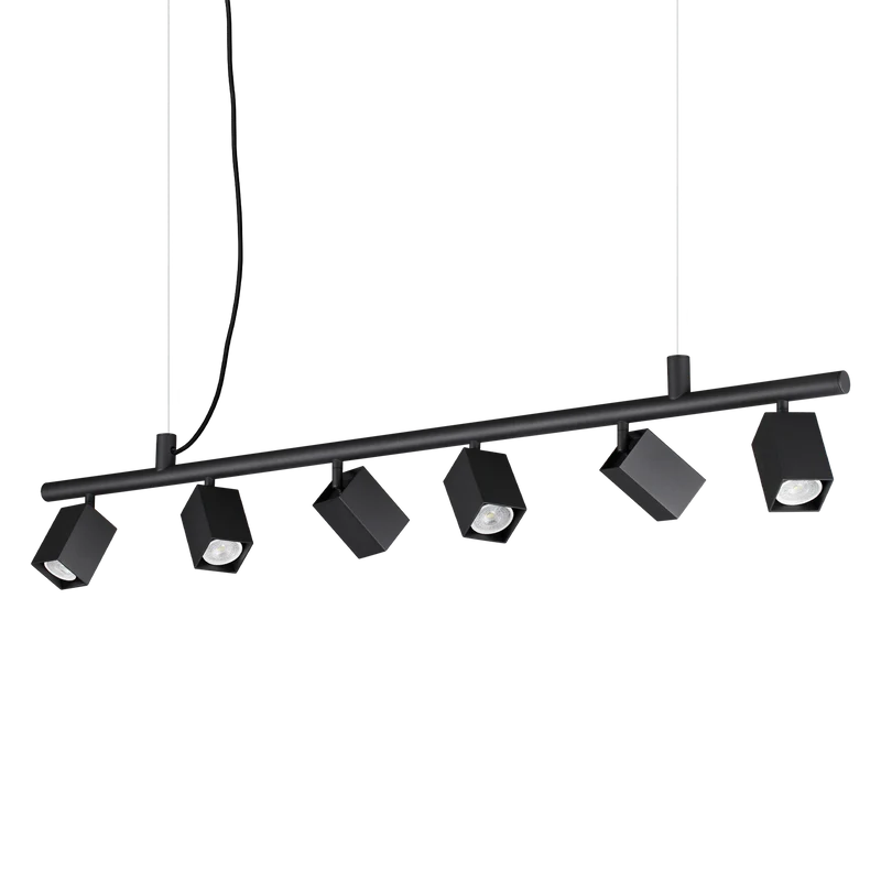 Lámpara colgante Ideal Lux Dynamite negro 6 luces 168W 115,5cm