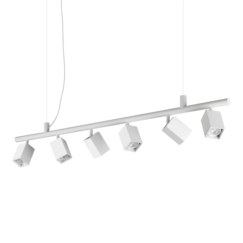 Lámpara colgante Ideal Lux Dynamite blanco 6 luces 168W 115,5cm