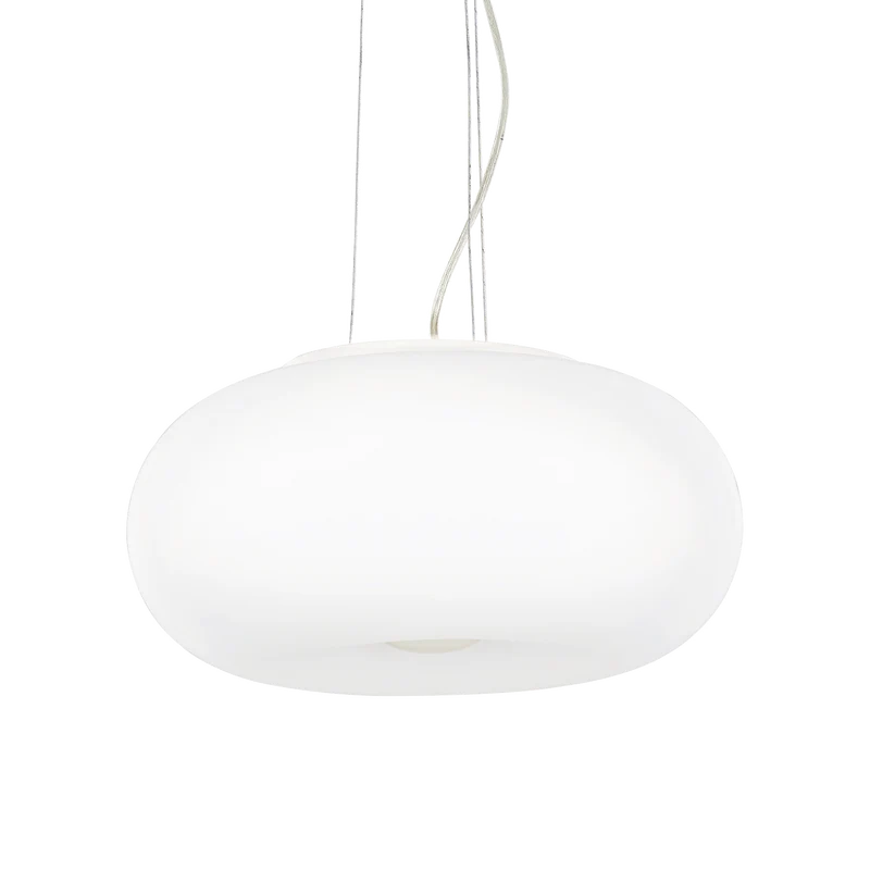 Lámpara colgante Ideal Lux Ulisse blanco cristal 3 luces 180W Ø52cm