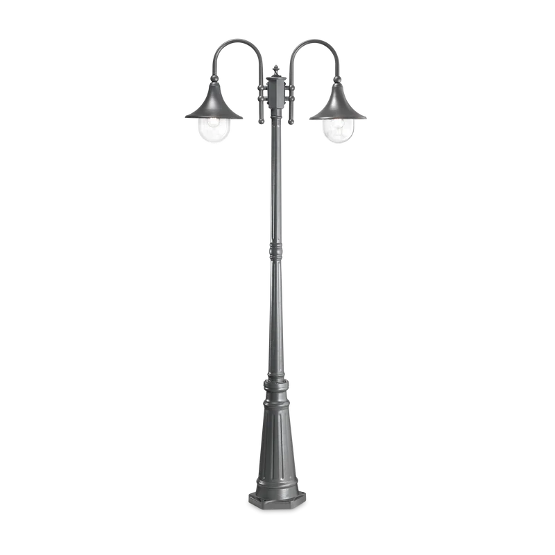 Farola de exterior Ideal Lux Cima antracita 2 luces 104W 216cm