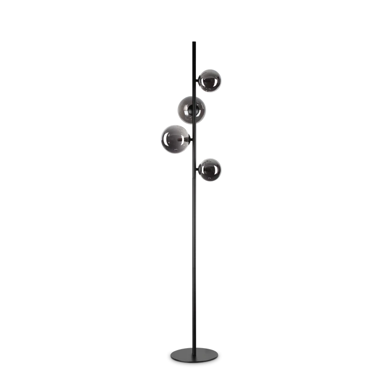 Lámpara de pie Ideal Lux Perlage fumé cristal 4 luces 60W 164cm