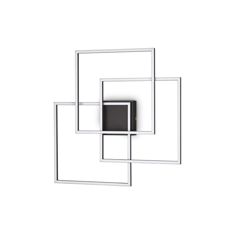 Plafón de techo Ideal Lux Frame negro LED 33W 3000K 53,3cm