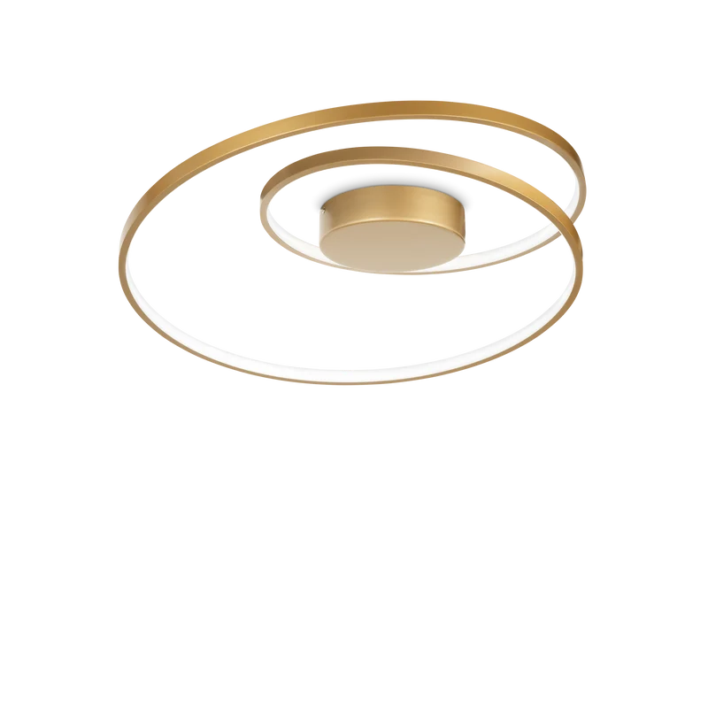 Plafón de techo Ideal Lux Oz latón LED 48W 3000K regulable Ø60cm