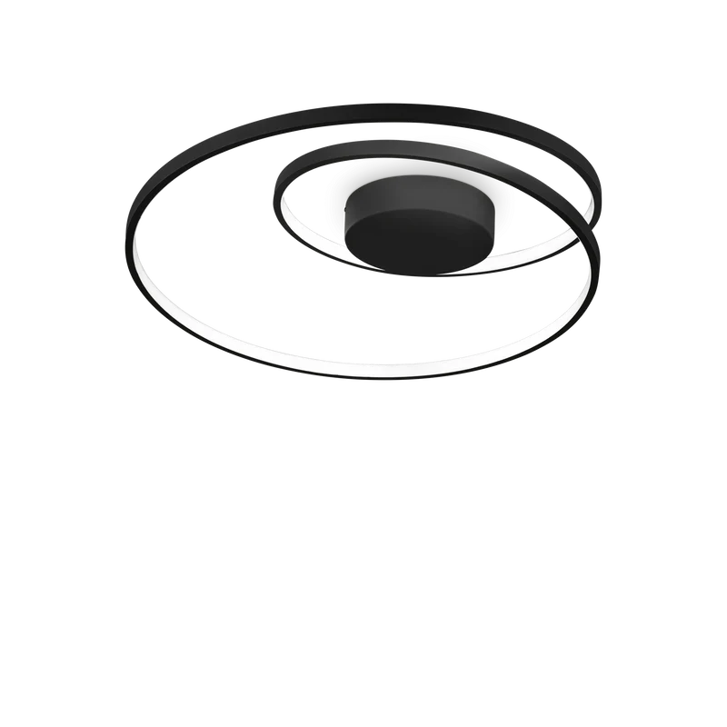 Plafón de techo Ideal Lux Oz negro LED 48W 3000K regulable Ø60cm
