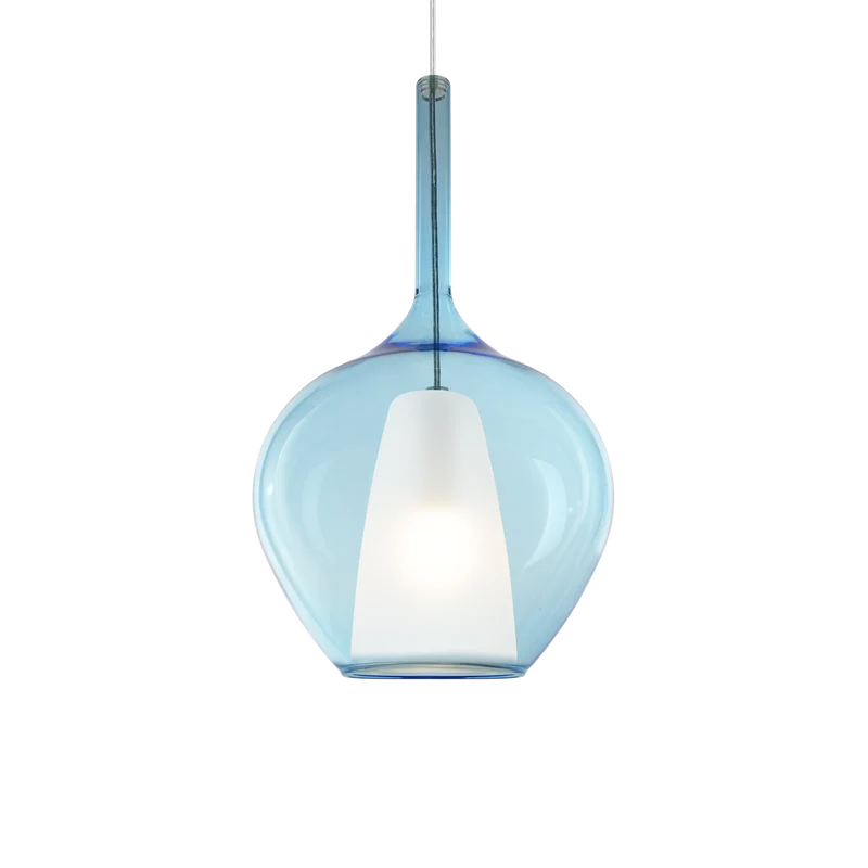 Lámpara colgante Ideal Lux Kalique azul 42W Ø28cm
