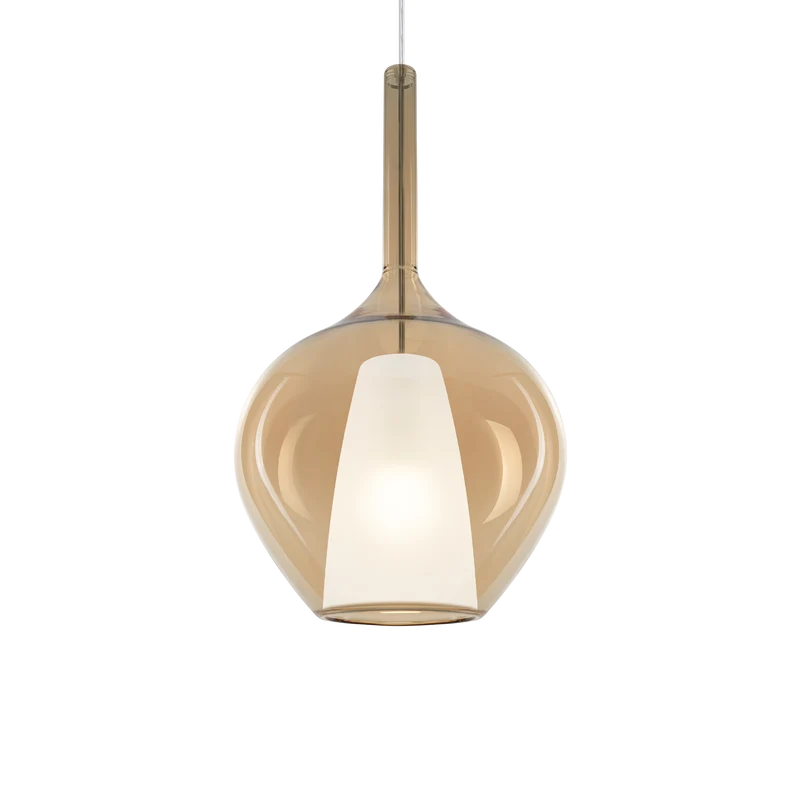 Lámpara colgante Ideal Lux Kalique ámbar 42W Ø28cm