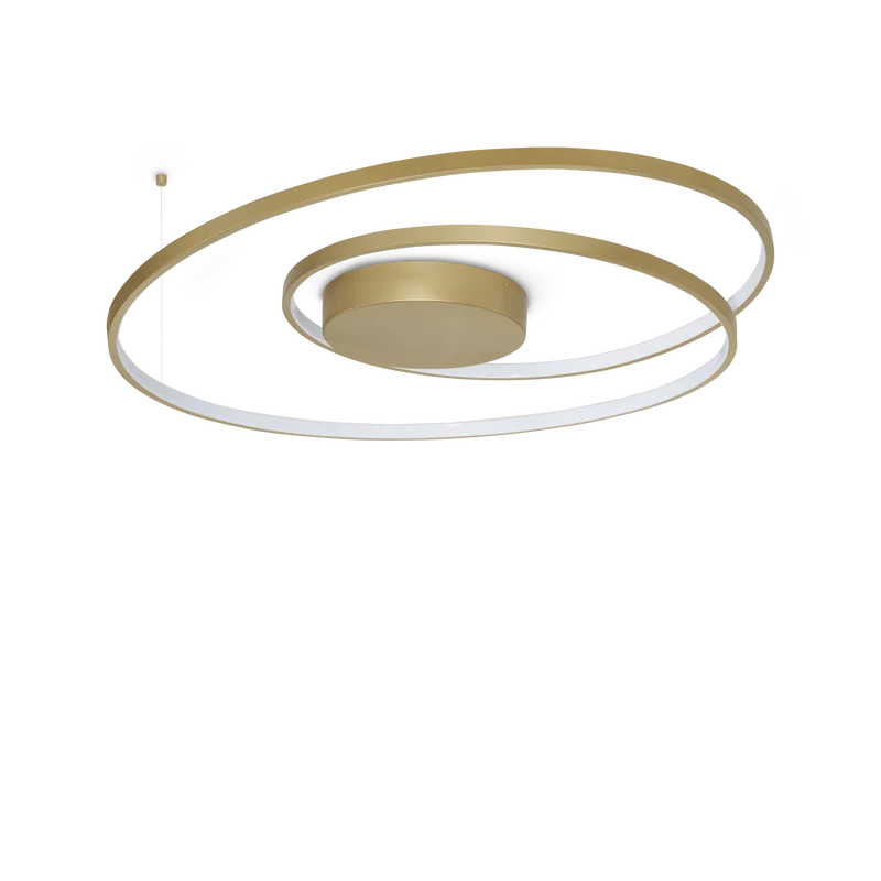 Plafón de techo Ideal Lux Oz latón LED 52W 3000K Ø80cm