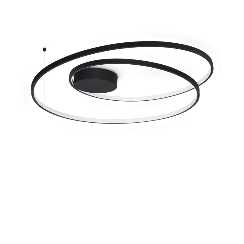 Plafón de techo Ideal Lux Oz negro LED 52W 3000K Ø80cm