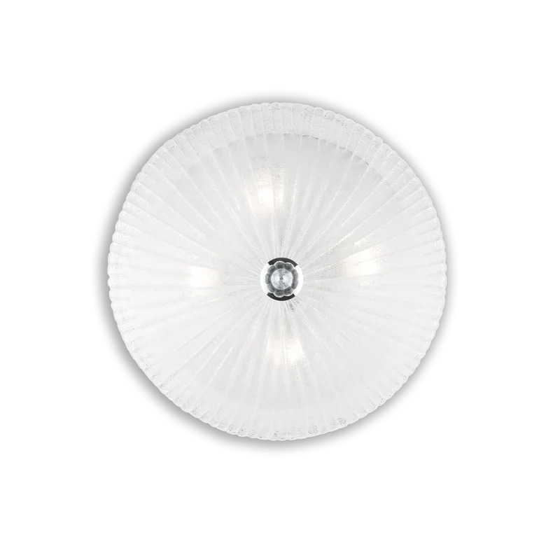 Plafón de techo Ideal Lux Shell transparente cristal 4 luces 240W Ø50cm
