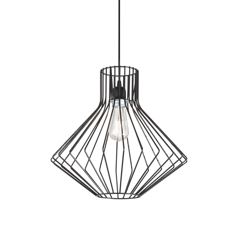 Lámpara colgante Ideal Lux Ampolla negro 60W Ø39,5cm