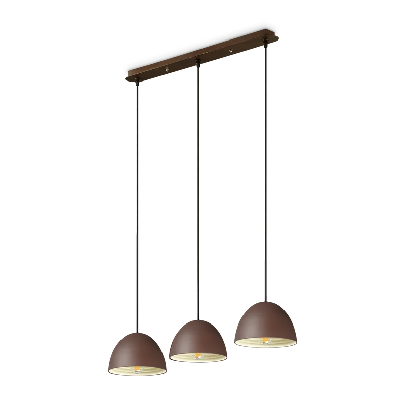 Lámpara colgante Ideal Lux Folk corten 3 luces 180W 72cm
