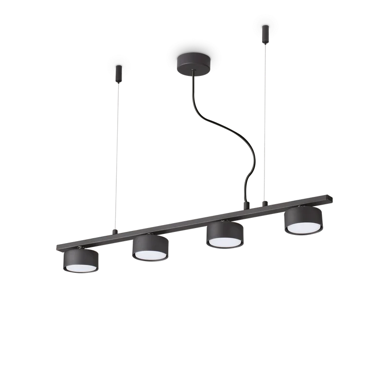 Lámpara colgante Ideal Lux Minor negro 4 luces 36W 75,5cm