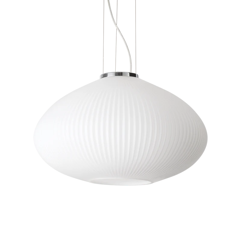 Lámpara colgante Ideal Lux Plisse' cromo cristal 60W Ø45cm