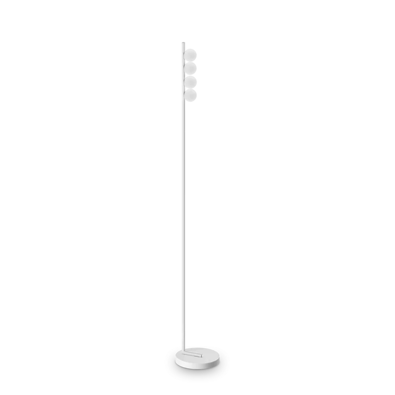 Lámpara de pie Ideal Lux Binomio blanco cristal LED 4 luces 12W 155cm
