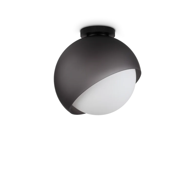Plafón de techo Ideal Lux Bloom negro cristal 42W Ø30cm