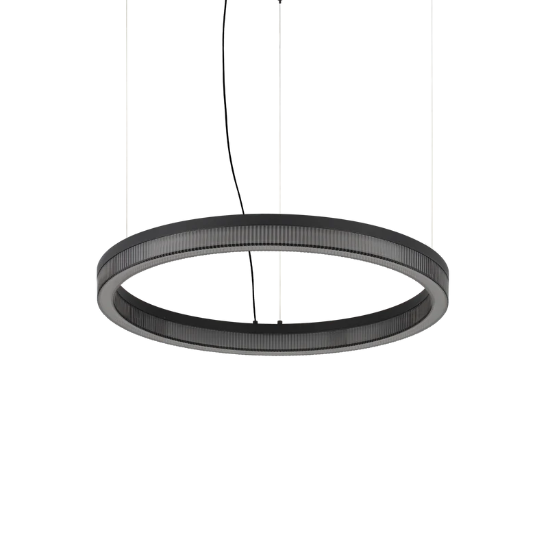 Lámpara colgante Ideal Lux Crown negro cristal LED 31W Ø60cm