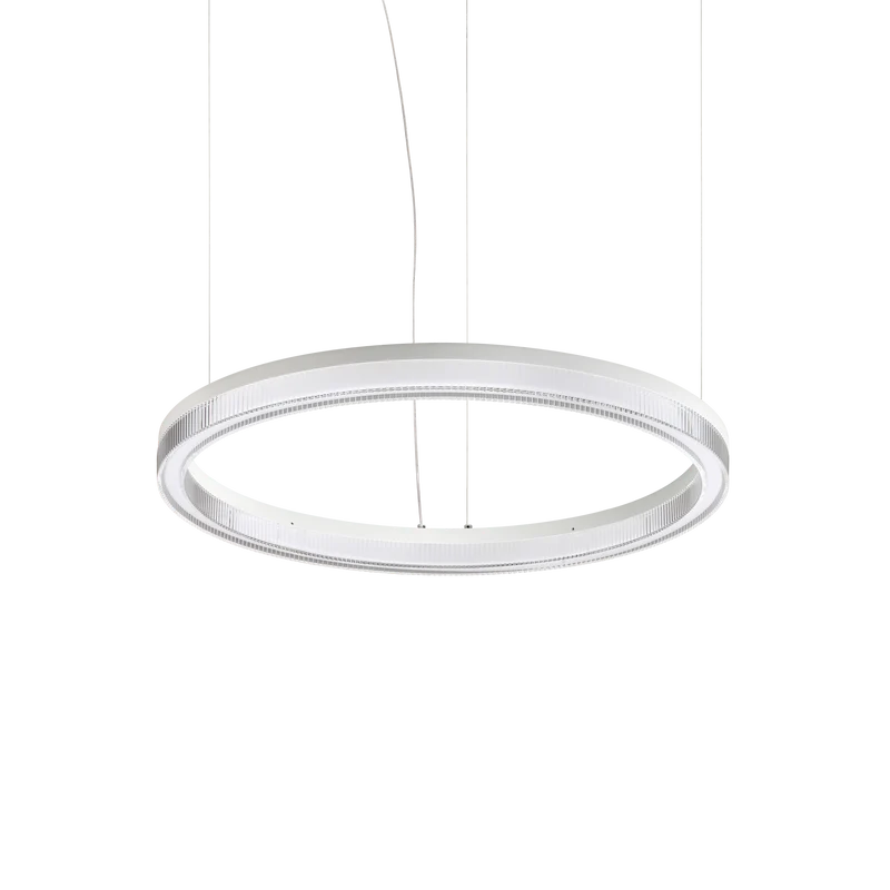 Lámpara colgante Ideal Lux Crown blanco cristal LED 31W Ø60cm