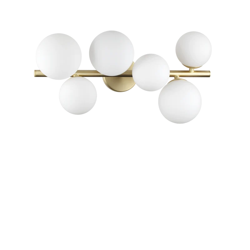 Plafón de techo Ideal Lux Perlage blanco cristal 6 luces 90W 49cm