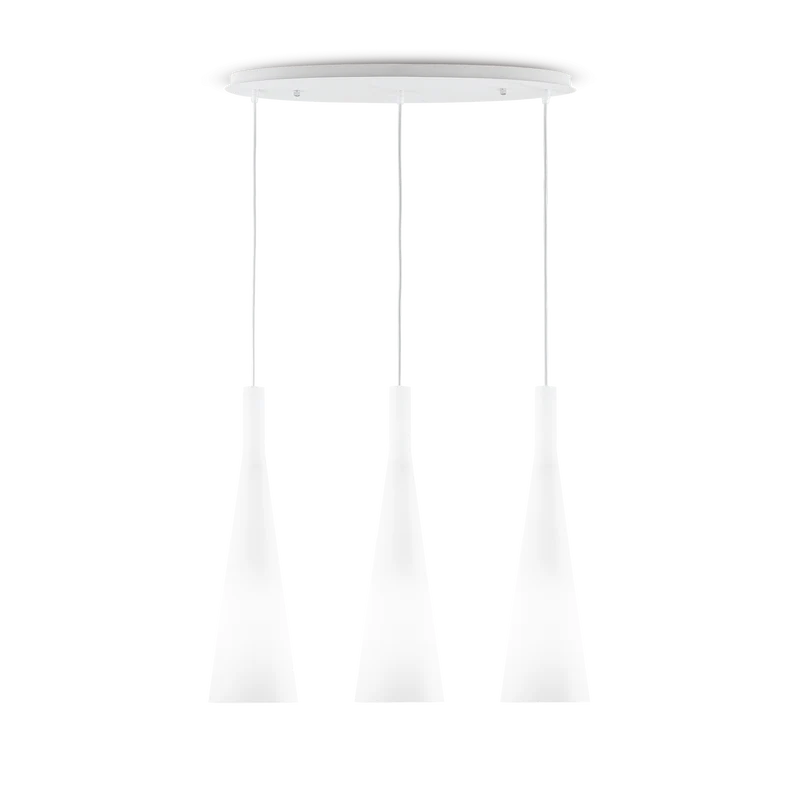 Lámpara colgante Ideal Lux Milk blanco cristal 3 luces 126W 62cm