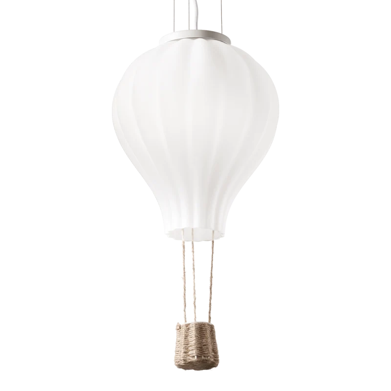 Lámpara colgante Ideal Lux Dream Big blanco cristal y tela 42W Ø42cm