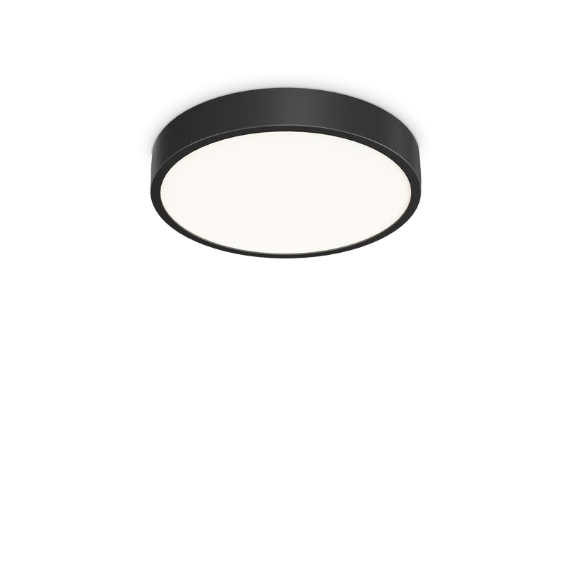 Plafón de baño Ideal Lux Ray negro LED 26W IP44 Ø40cm
