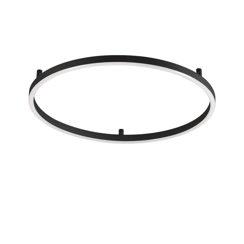 Plafón de techo Ideal Lux Oracle Slim negro LED 53W 2700K Ø90cm