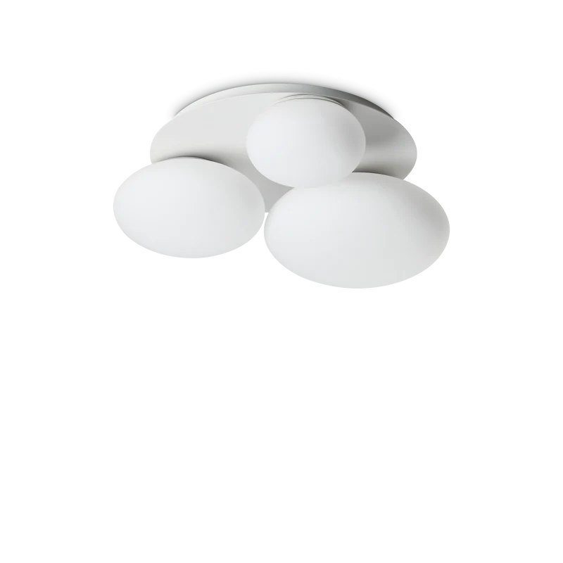 Plafón de techo Ideal Lux Ninfea blanco cristal 3 luces 45W 46cm