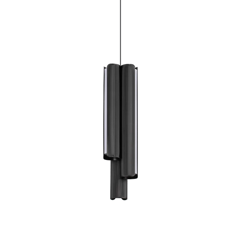 Lámpara colgante Ideal Lux Dorica negro LED 3 luces 27W regulable Ø9,5cm