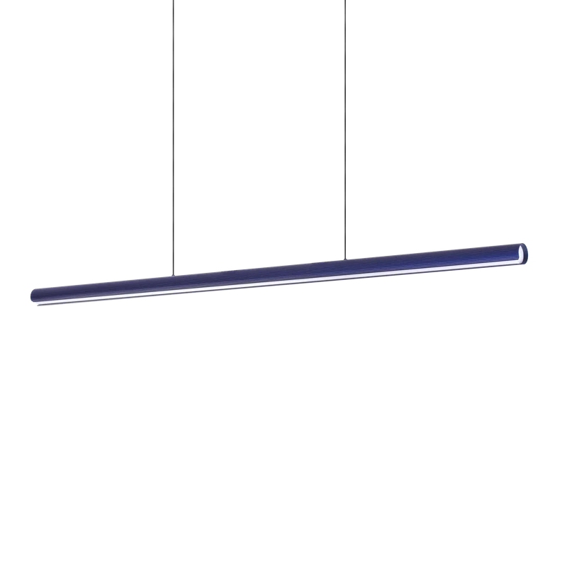 Lámpara colgante Ideal Lux Dorica azul LED 35W regulable 140cm