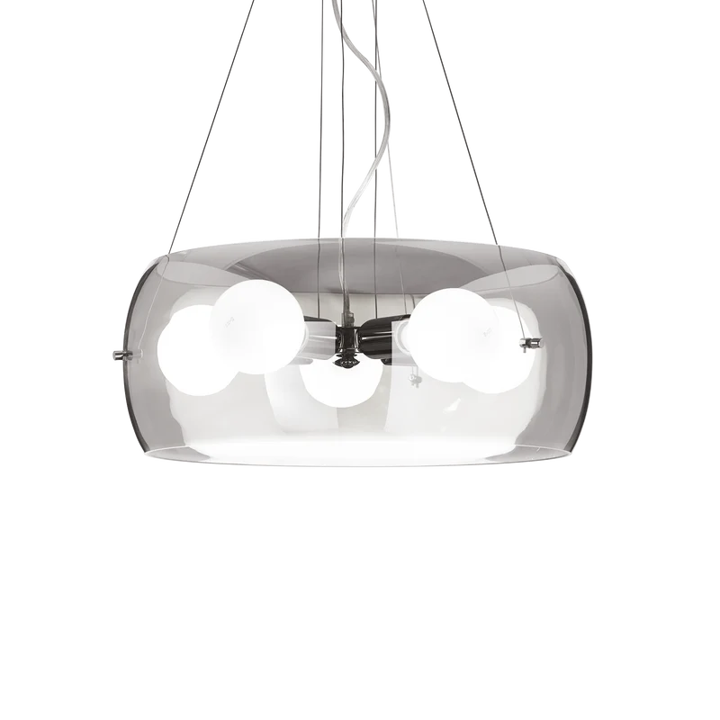 Lámpara colgante Ideal Lux Audi-10 fumé cristal 5 luces 300W Ø48,5cm