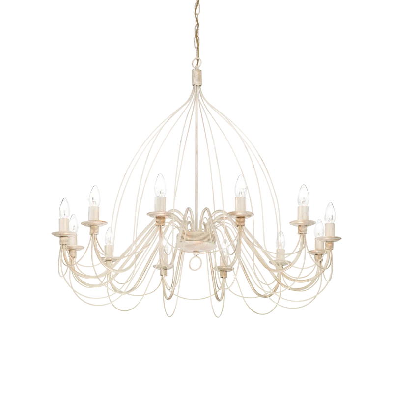 Lámpara colgante Ideal Lux Corte blanco 12 luces 480W Ø95cm
