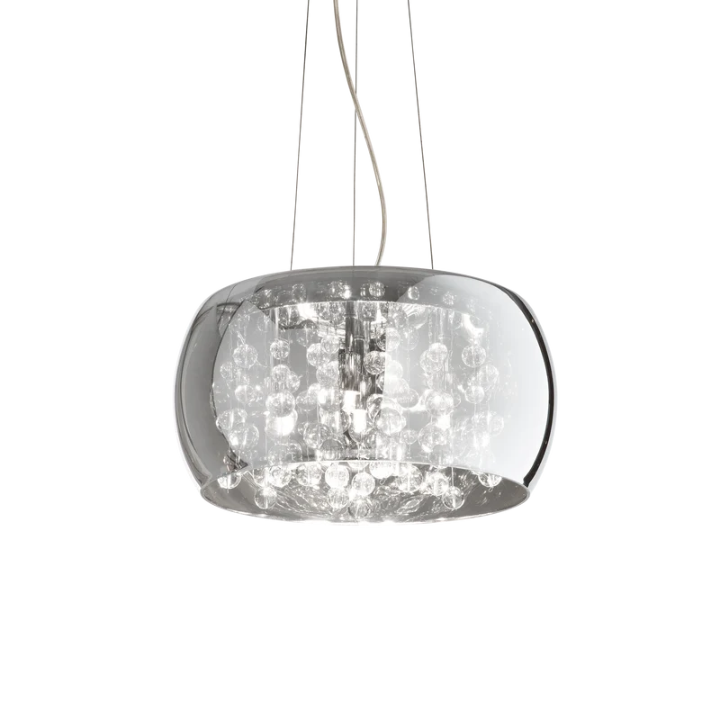 Lámpara colgante Ideal Lux Audi-80 fumé cristal 5 luces 200W Ø40cm