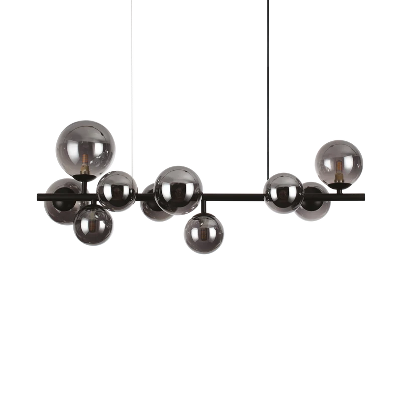 Lámpara colgante Ideal Lux Perlage fumé cristal 10 luces 150W 81cm