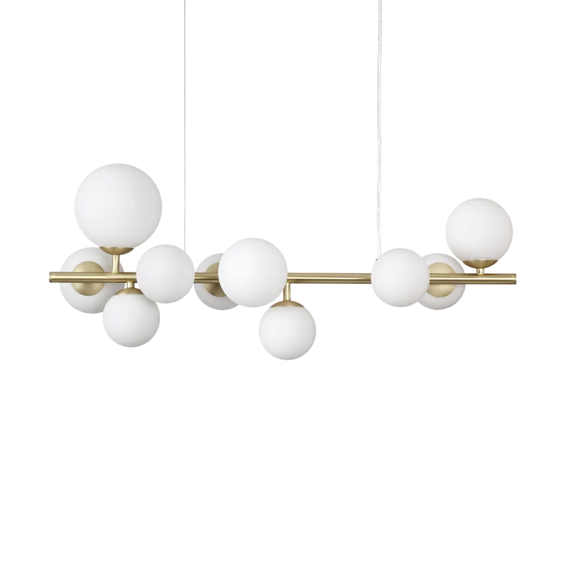 Lámpara colgante Ideal Lux Perlage blanco cristal 10 luces 150W 81cm