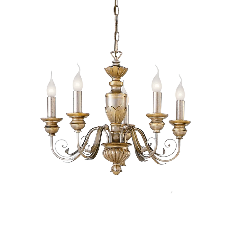 Lámpara colgante Ideal Lux Firenze dorado 5 luces 200W Ø55cm