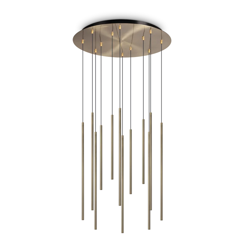Lámpara colgante Ideal Lux Look latón LED 12 luces 19W Ø60cm 2700K